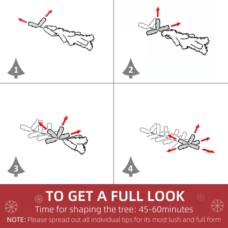 MegaMart 9' Unlit Snow Flocked Pine Artificial Christmas Tree with Realistic Branches and 1159 Tips, Green