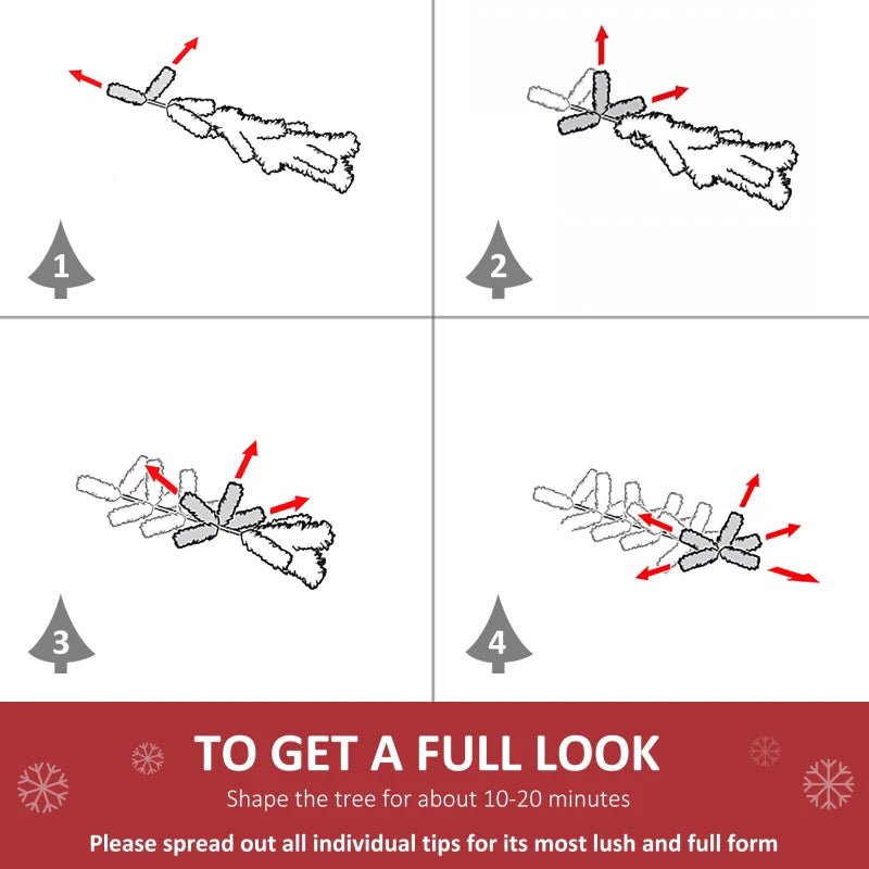 MegaMart 7FT Decorated Christmas Tree, Pencil Christmas Tree with 499 Realistic Branch Tips and Plastic Stand, Red