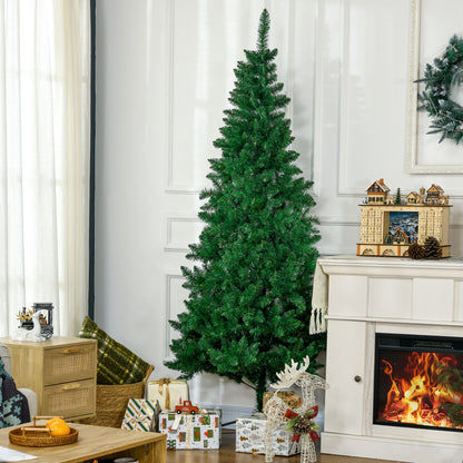 MegaMart 7' Artificial Half Christmas Trees with Auto Open, Steel Base, for Indoor Xmas Décor