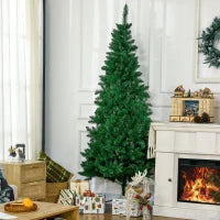 MegaMart 7' Artificial Half Christmas Trees with Auto Open, Steel Base, for Indoor Xmas Décor