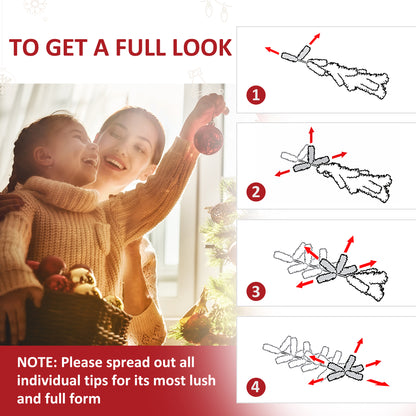 MegaMart 7ft Pre-Lit Full Douglas Fir Artificial Christmas Tree with Realistic Branches, 700 Warm White LED Lights and 2154 Tips