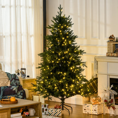 MegaMart 6' Artificial Prelit Christmas Trees Holiday Decor with Warm White LED Lights, Auto Open, 8 Light Modes