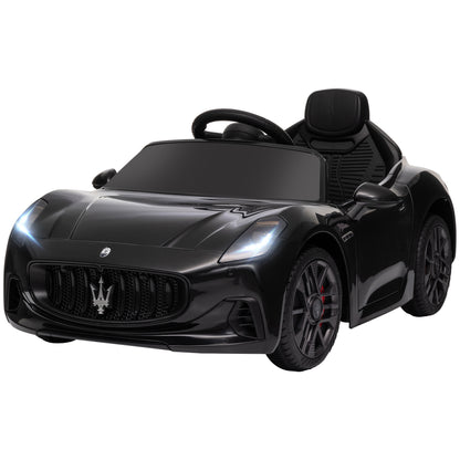 MegaMart Maserati Gran Turismo Licensed 12V Kids Electric Car w/ Remote Control, Soft Start, LED Lights, Music, Horn, Black