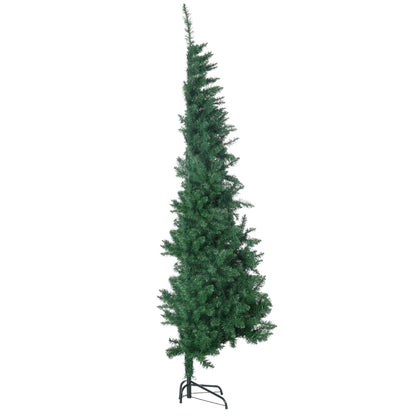 MegaMart 7' Artificial Half Christmas Trees with Auto Open, Steel Base, for Indoor Xmas Décor