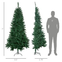 MegaMart 7' Artificial Half Christmas Trees with Auto Open, Steel Base, for Indoor Xmas Décor