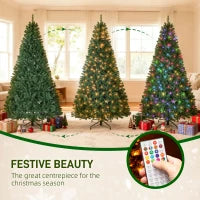 MegaMart 7.5ft Prelit Christmas Tree with RGB Dynamic LEDs, Remote Control, Daily Timer, Hinged Xmas Tree, Easy Assembly