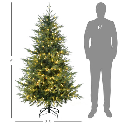 MegaMart 6' Artificial Prelit Christmas Trees Holiday Decor with Warm White LED Lights, Auto Open, 8 Light Modes