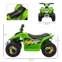 MegaMart 6V Kids ATV Ride on 4-Wheeler Car, Electric Quad Toy Battery Powered Vehicle with Forward/ Reverse Switch for 18-36 Months Old Toddlers, Green