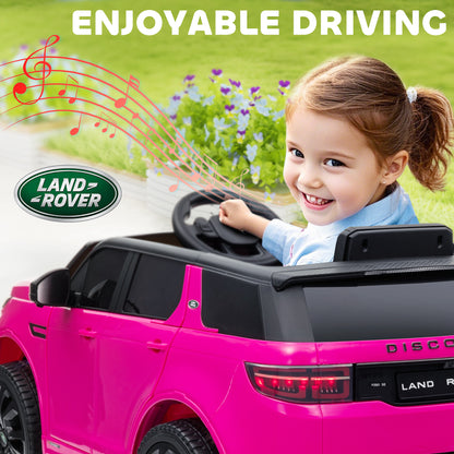 MegaMart Land Rover Discovery Sport Licensed 12V Kids Ride on Car with Remote Control Soft Start, LED Lights, Pink