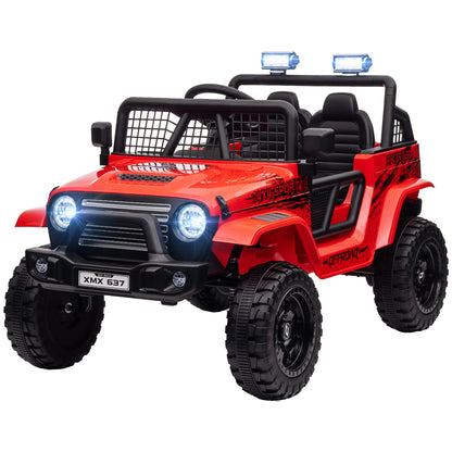 MegaMart 12V Ride on Car, Ride on Truck w/ Remote, 4 Suspension Wheels, 3 MPH Max Speed, Music, Horn & Lights, Red