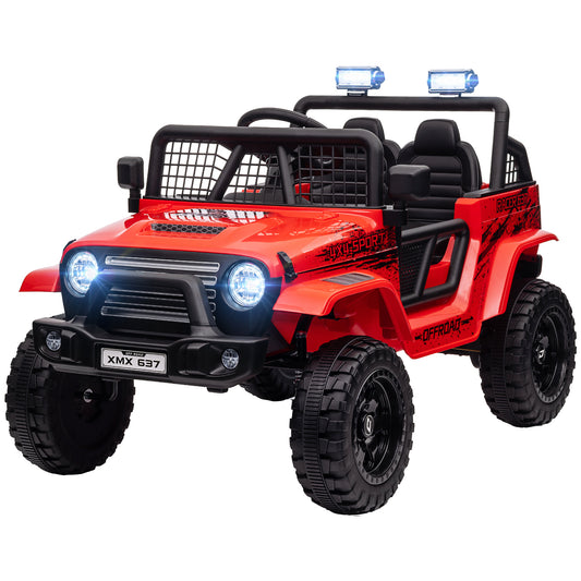 MegaMart 12V Ride on Car, Ride on Truck w/ Remote, 4 Suspension Wheels, 3 MPH Max Speed, Music, Horn & Lights, Red
