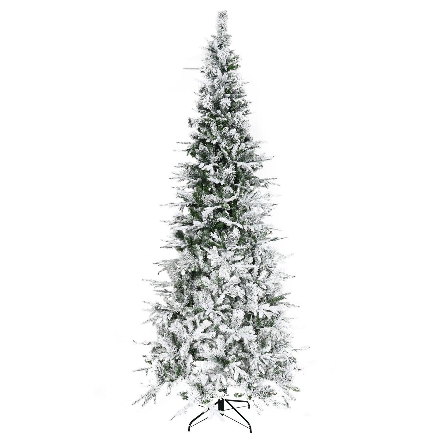 MegaMart 9' Unlit Snow Flocked Pine Artificial Christmas Tree with Realistic Branches and 1159 Tips, Green