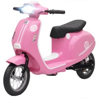 MegaMart 24V Kids Motorcycle with 3-Speed, Electric Motorcycle with Rear Suspension and LED Lights for 8-12 Years Old, Pink