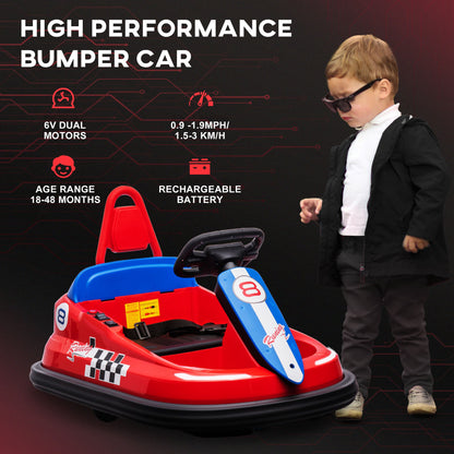 MegaMart Bumper Car for Kids, 360° Rotation 6V Electric Ride On Bumper, Red