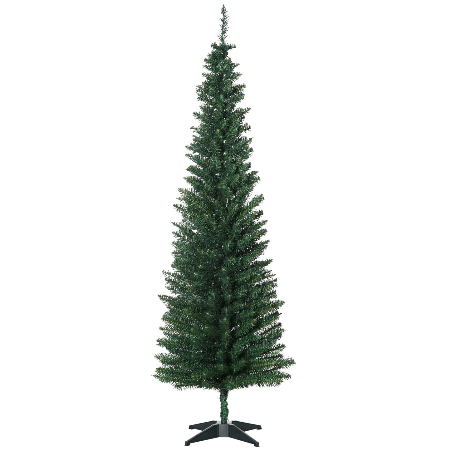 MegaMart 6' Artificial Pencil Christmas Tree, Slim Xmas Tree with 390 Realistic Branch Tips and Plastic Stand, Green