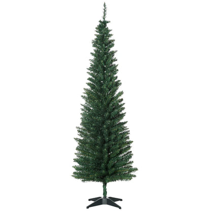 MegaMart 6' Artificial Pencil Christmas Tree, Slim Xmas Tree with 390 Realistic Branch Tips and Plastic Stand, Green