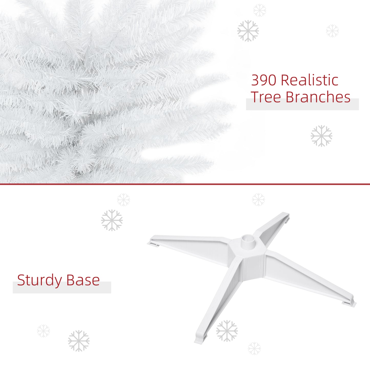 MegaMart 6' Artificial Pencil Christmas Tree, Slim Xmas Tree with 390 Realistic Branch Tips and Plastic Stand, White