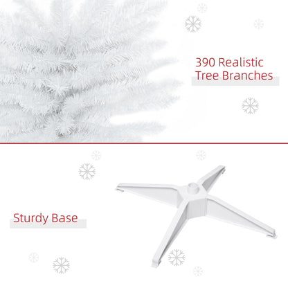 MegaMart 6' Artificial Pencil Christmas Tree, Slim Xmas Tree with 390 Realistic Branch Tips and Plastic Stand, White