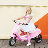 MegaMart 24V Kids Motorcycle with 3-Speed, Electric Motorcycle with Rear Suspension and LED Lights for 8-12 Years Old, Pink
