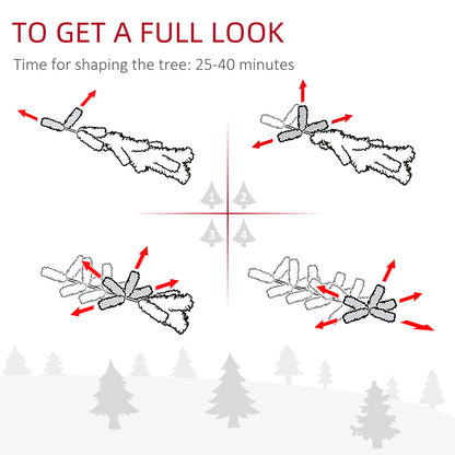 MegaMart 6ft Flocked Christmas Tree, Pencil Artificial Xmas Tree with Faux Snow, Dense Branches, Foldable Metal Base for Indoor Holiday Decor