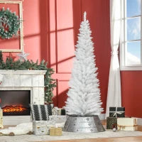 MegaMart 6' Artificial Pencil Christmas Tree, Slim Xmas Tree with 390 Realistic Branch Tips and Plastic Stand, White