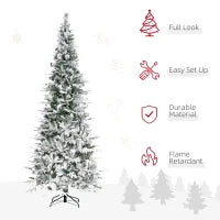 MegaMart 9' Unlit Snow Flocked Pine Artificial Christmas Tree with Realistic Branches and 1159 Tips, Green