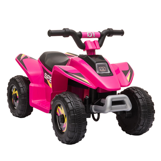 MegaMart 6V Kids ATV 4-Wheeler Ride on Car, Electric Motorized Quad Battery Powered Vehicle with Forward/Reverse Switch for 18-36 Months Old Toddlers, Pink