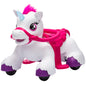 MegaMart 12V Unicorn Ride on Horse with Carrot Toy, Comb, Animal Sounds, for Girls Boys Aged 1.5-3 Years Old