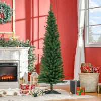 MegaMart 6' Artificial Pencil Christmas Tree, Slim Xmas Tree with 390 Realistic Branch Tips and Plastic Stand, Green