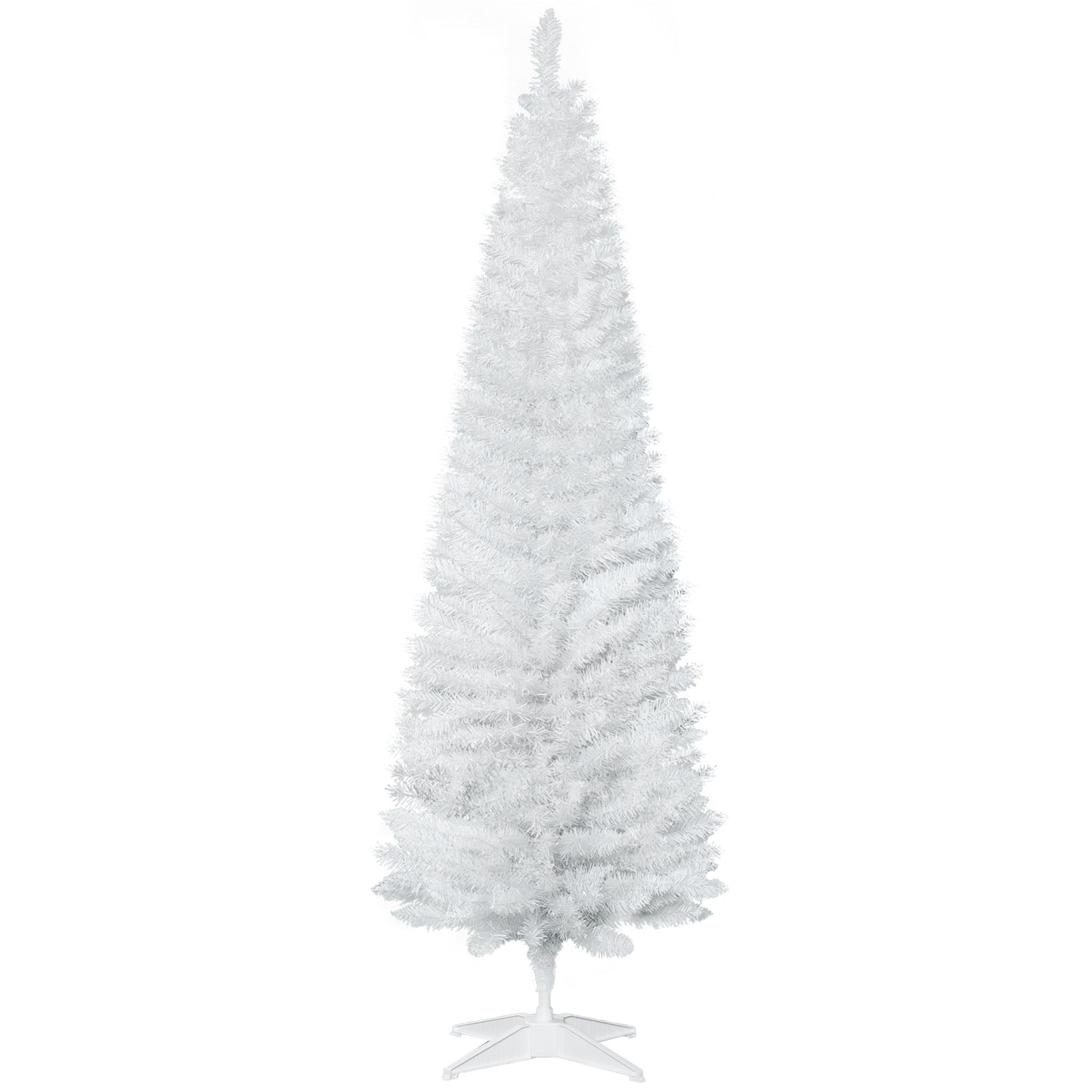 MegaMart 6' Artificial Pencil Christmas Tree, Slim Xmas Tree with 390 Realistic Branch Tips and Plastic Stand, White