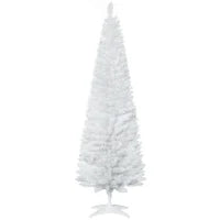 MegaMart 6' Artificial Pencil Christmas Tree, Slim Xmas Tree with 390 Realistic Branch Tips and Plastic Stand, White
