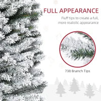 MegaMart 7.5ft Artificial Snow Flocked Christmas Tree, Winter Style Holiday Xmas Pencil Tree with Foldable Steel Stand Home Indoor Decoration, Green Slim Unlit Pine Hinged PVC | AosomLoading...Loading...Loading...Loading...Loading...Loading...Loading