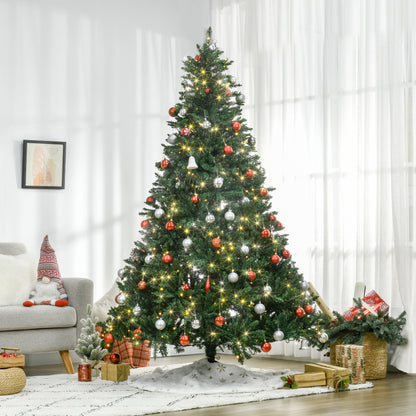 MegaMart 7ft Pre-Lit Full Douglas Fir Artificial Christmas Tree with Realistic Branches, 700 Warm White LED Lights and 2154 Tips