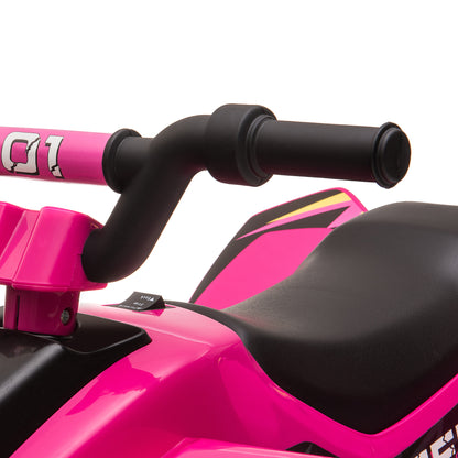 MegaMart 6V Kids ATV 4-Wheeler Ride on Car, Electric Motorized Quad Battery Powered Vehicle with Forward/Reverse Switch for 18-36 Months Old Toddlers, Pink