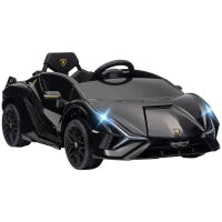 MegaMart 12V Lamborghini SIAN Licensed Electric Car for kids with Remote Control, Horn, Music, & Headlights, Black