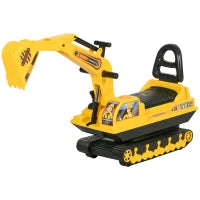 Kids 2-in-1 Ride-On Excavator Toy – Toddler Walker & Construction Digger