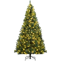 MegaMart 7.5 FT Tall PreLit Artificial Christmas Tree with Realistic Branches, 500 Warm White LED Lights and 1346 Tips, Green