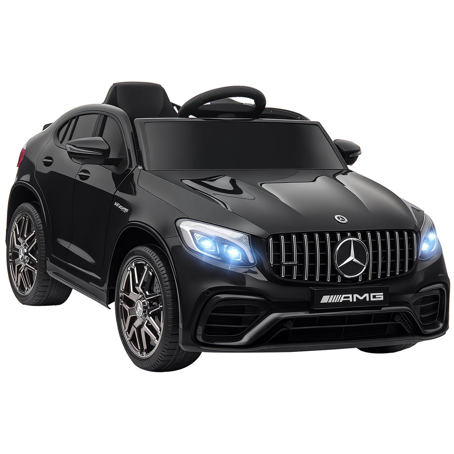 MegaMart Toddler Ride On Car (Mercedes Benz AMG GLC63S Coupe) Electric Kids Ride On Car with 2 Speed, MP3 Player, Light, Horn, Songs, Suspension - Fun for Toddlers and Kids - Black