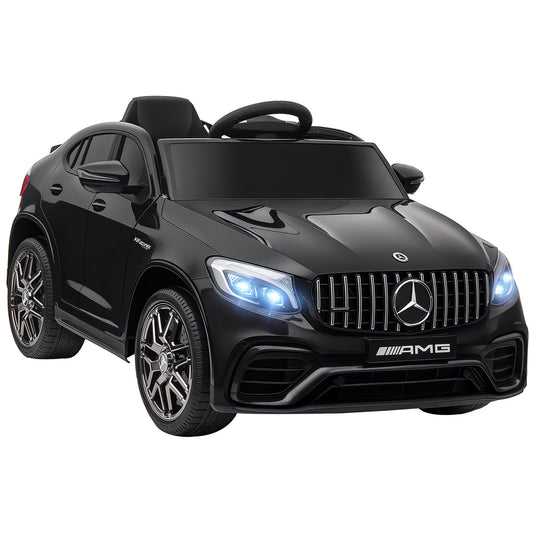 MegaMart Toddler Ride On Car (Mercedes Benz AMG GLC63S Coupe) Electric Kids Ride On Car with 2 Speed, MP3 Player, Light, Horn, Songs, Suspension - Fun for Toddlers and Kids - Black