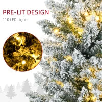 MegaMart 5ft Pencil Christmas Tree, Slim Artificial Christmas Tree with Realistic Branches and Warm White LED Lights, Green