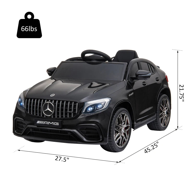 MegaMart Toddler Ride On Car (Mercedes Benz AMG GLC63S Coupe) Electric Kids Ride On Car with 2 Speed, MP3 Player, Light, Horn, Songs, Suspension - Fun for Toddlers and Kids - Black