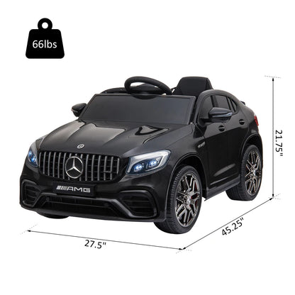 MegaMart Toddler Ride On Car (Mercedes Benz AMG GLC63S Coupe) Electric Kids Ride On Car with 2 Speed, MP3 Player, Light, Horn, Songs, Suspension - Fun for Toddlers and Kids - Black