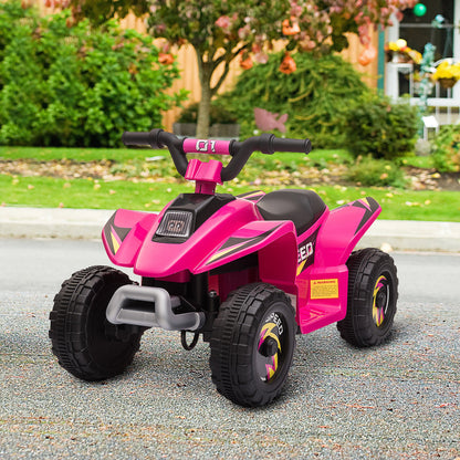 MegaMart 6V Kids ATV 4-Wheeler Ride on Car, Electric Motorized Quad Battery Powered Vehicle with Forward/Reverse Switch for 18-36 Months Old Toddlers, Pink