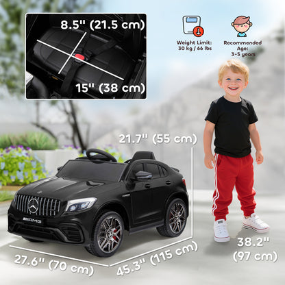 MegaMart Toddler Ride On Car (Mercedes Benz AMG GLC63S Coupe) Electric Kids Ride On Car with 2 Speed, MP3 Player, Light, Horn, Songs, Suspension - Fun for Toddlers and Kids - Black