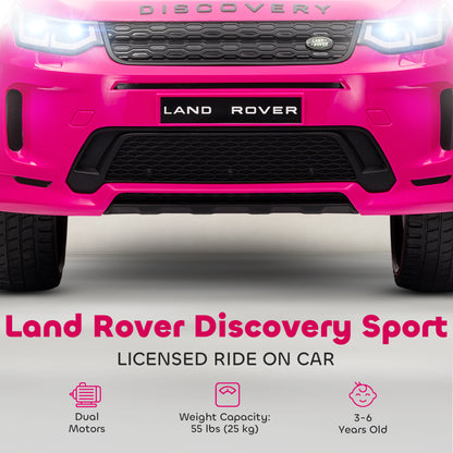 MegaMart Land Rover Discovery Sport Licensed 12V Kids Ride on Car with Remote Control Soft Start, LED Lights, Pink