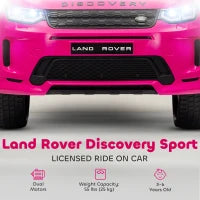 MegaMart Land Rover Discovery Sport Licensed 12V Kids Ride on Car with Remote Control Soft Start, LED Lights, Pink
