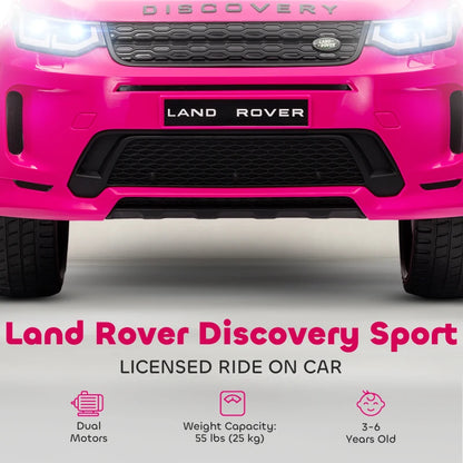 MegaMart Land Rover Discovery Sport Licensed 12V Kids Ride on Car with Remote Control Soft Start, LED Lights, Pink
