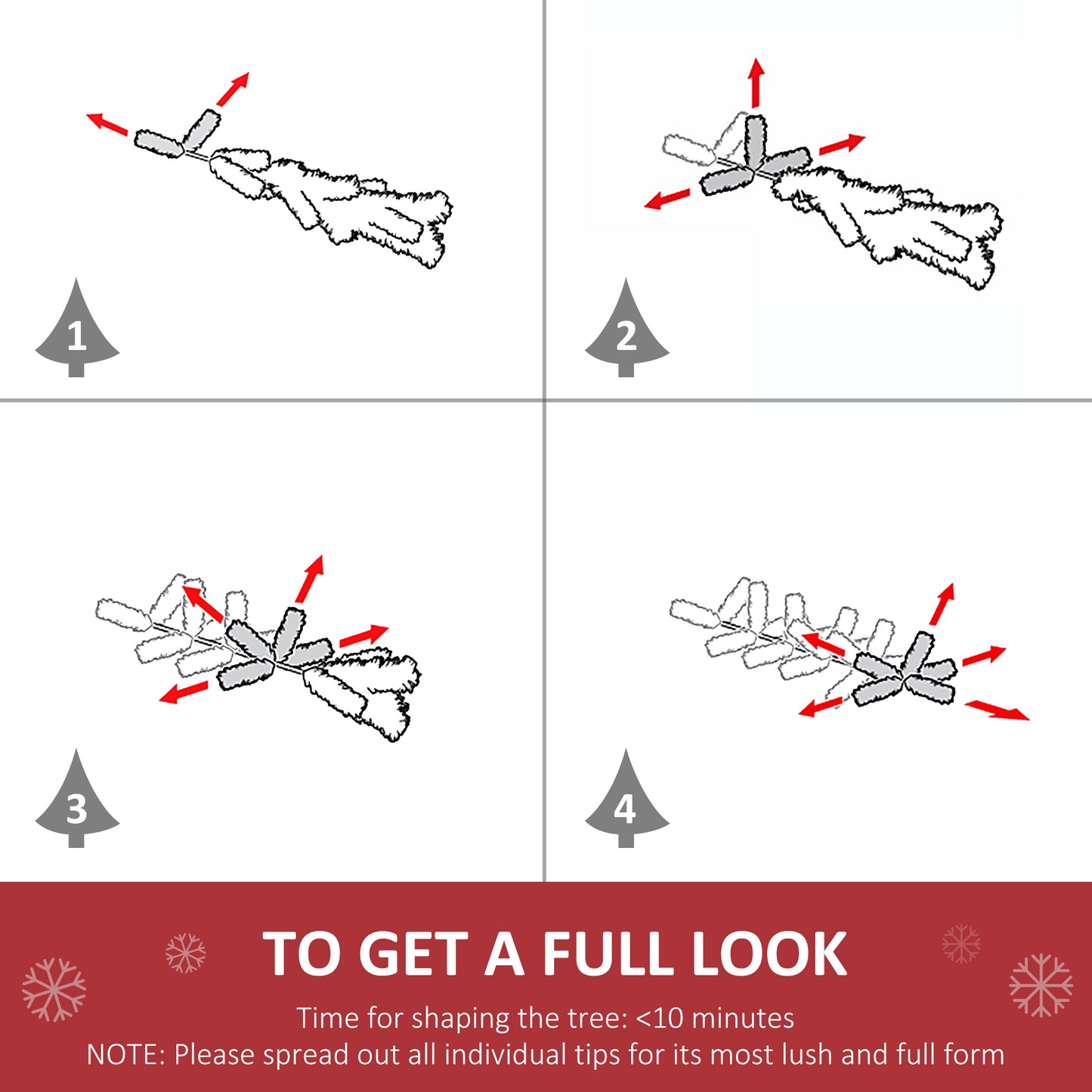 MegaMart 24in Christmas Tree 2-Pack Outdoor Pre-Lit Artificial Pine Cordless with 24 Warm White Lights and Stakes