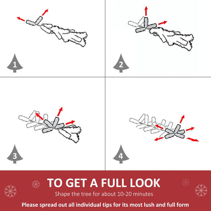 MegaMart 5FT Decorated Christmas Tree, Pencil Christmas Tree with 294 Realistic Branch Tips and Plastic Stand, Red