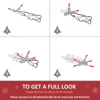 MegaMart 5FT Decorated Christmas Tree, Pencil Christmas Tree with 294 Realistic Branch Tips and Plastic Stand, Red